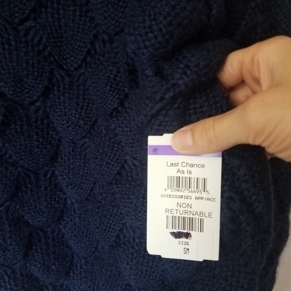 FRNCH Paris textured knit turtleneck sweater navy blue small/medium nwt - Picture 8 of 10